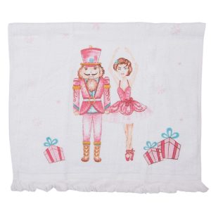 ctpnc guest towel x cm white pink cotton nutcracker and ballet dancer rectangle toilet towel x